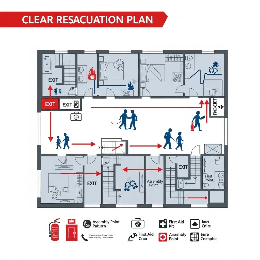 Evacuation arrangements that reflect the building’s layout