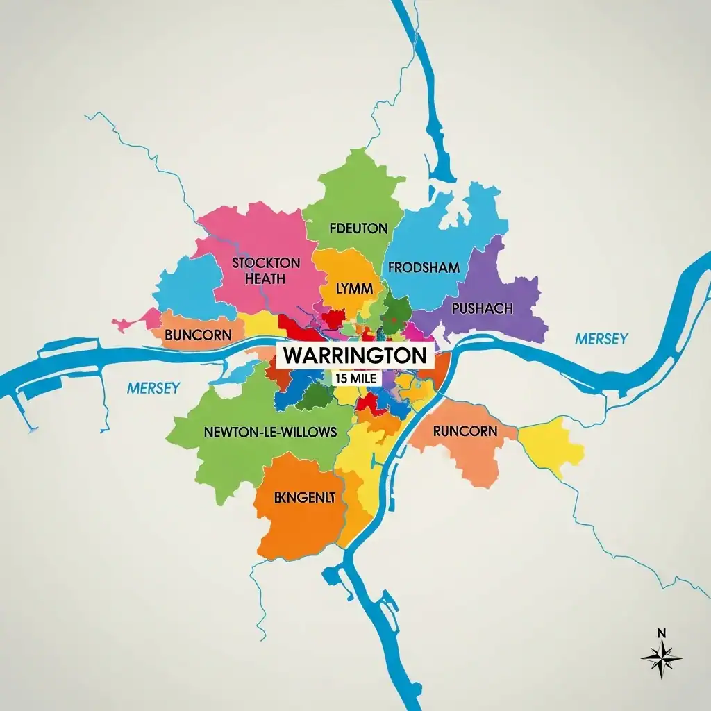 areas of Warrington for fire risk assesment serving