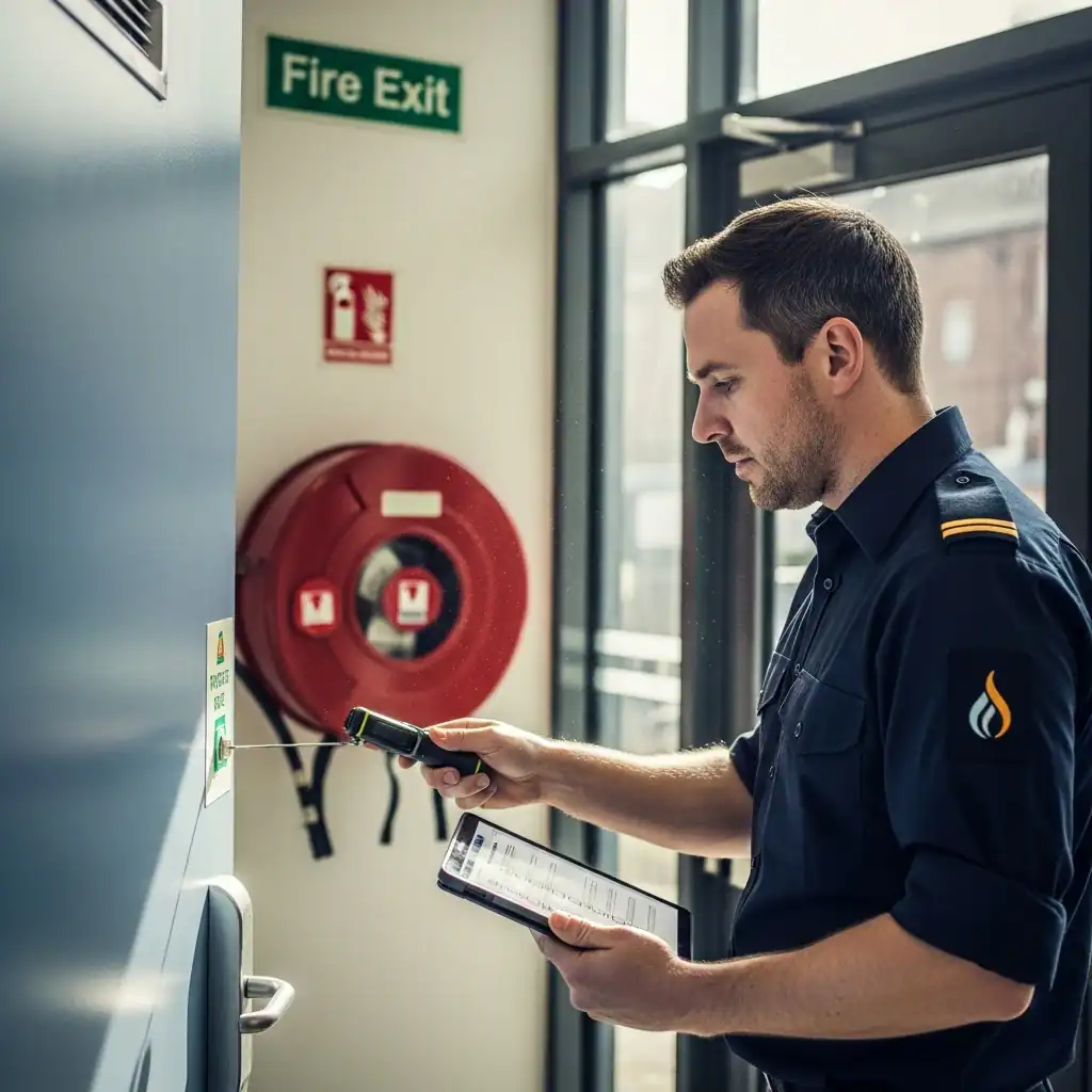 A person assesing Fire Risk Safety