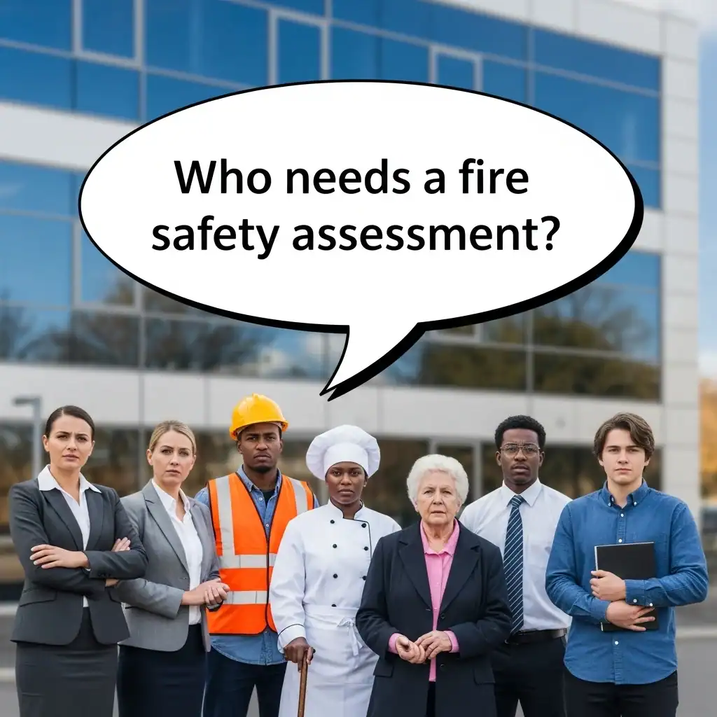 People standing that needs fire safety